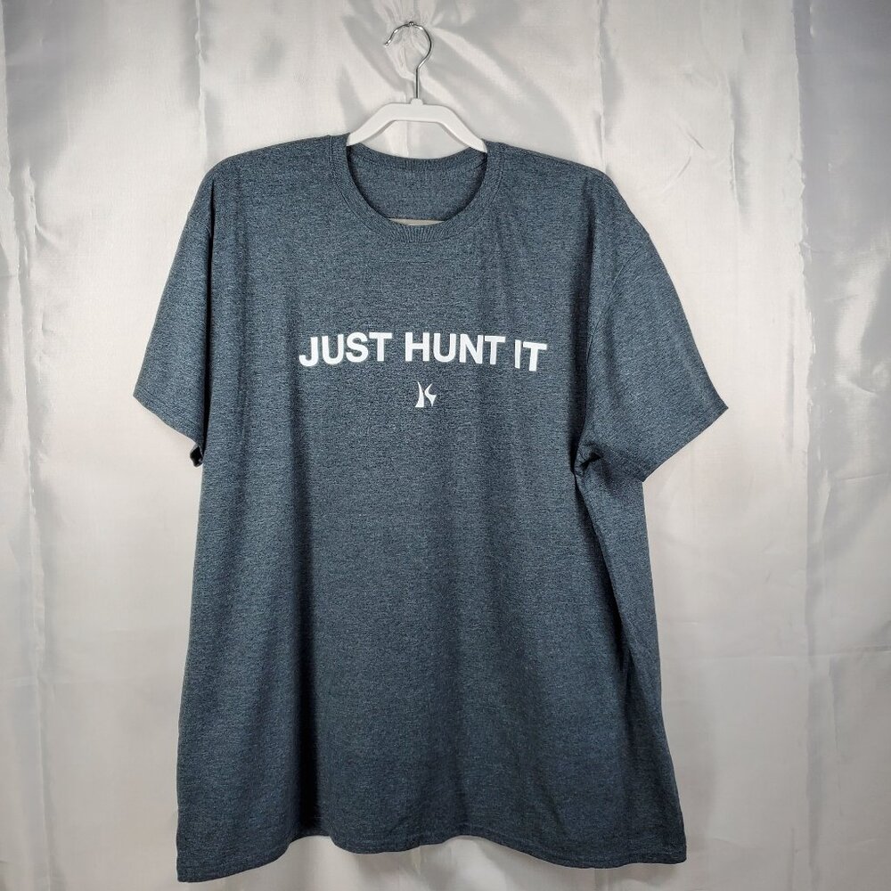 Killik "Just Hunt It" Graphic T-shirt Medium Weight Dark Gray Shirt Men Sz 2XL
